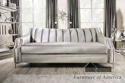 Transitional style silver/ black chenille fabric sofa additional photo 4 of 8