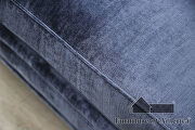 Dynamic vibe of blue satin sofa additional photo 4 of 8