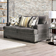 Gray/ yellow chenille fabric sofa additional photo 3 of 8