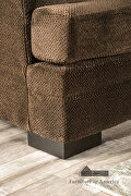 Brown/ yellow chenille fabric sofa additional photo 3 of 7