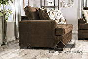 Brown/ yellow chenille fabric sofa additional photo 4 of 7