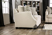 Elegantly textured alabaster white fabric sofa additional photo 4 of 8