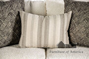 Elegantly textured alabaster white fabric sofa additional photo 5 of 8
