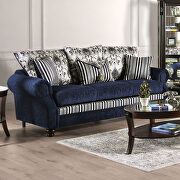Royal quality and classic elegant design navy/ silver chenille fabric sofa by Furniture of America additional picture 2