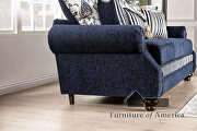 Royal quality and classic elegant design navy/ silver chenille fabric sofa by Furniture of America additional picture 9