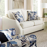 Uniquely designed and upholstered with ivory fabric sofa additional photo 3 of 2