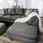 Gray chenille fabric casual style US-made sectional additional photo 5 of 8