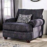 Rich blues and grays chenille sofa additional photo 4 of 10