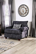 Rich blues and grays chenille sofa additional photo 5 of 10