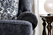 Rich blues and grays chenille chair additional photo 4 of 5