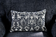 Rich blues and grays chenille loveseat additional photo 2 of 6