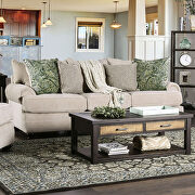 Soft beige fabric upholstery sofa additional photo 3 of 9