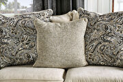 Soft beige fabric upholstery loveseat additional photo 5 of 5