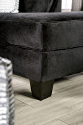 Black microfiber faux crush velvet fabric and plush padding sectional sofa additional photo 4 of 9