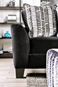 Black microfiber faux crush velvet fabric and plush padding sectional sofa additional photo 5 of 9