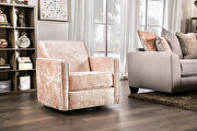 Contemporary design coral chenille chair additional photo 4 of 3
