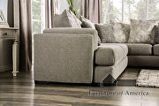 Transitional light gray chenille fabric sectional sofa by Furniture of America additional picture 3