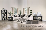 Ivory upholstery and black throw pillows sectional sofa additional photo 4 of 3