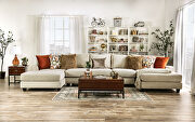 Pronounced honeycomb pattern offers subtle visual texture sectional sofa by Furniture of America additional picture 2