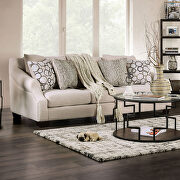 Clean cream-hued fabric sofa by Furniture of America additional picture 3