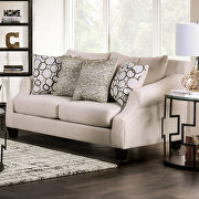 Clean cream-hued fabric sofa by Furniture of America additional picture 4