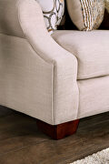 Clean cream-hued fabric loveseat additional photo 2 of 4