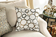 Clean cream-hued fabric loveseat additional photo 3 of 4