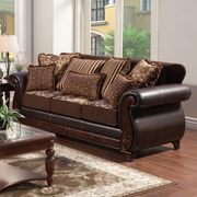 Dark Brown/Tan Traditional Sofa made in US by Furniture of America additional picture 2