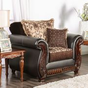 Dark Brown/Tan Traditional Sofa made in US by Furniture of America additional picture 7