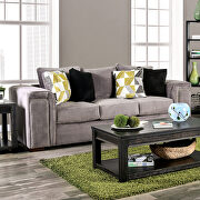 Warm gray chenille transitional sofa additional photo 3 of 10