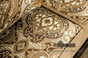Ornately carved wood details tan/ brown chenille fabric sofa by Furniture of America additional picture 12