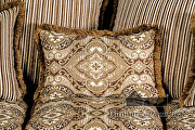 Ornately carved wood details brown chenille fabric sofa by Furniture of America additional picture 6
