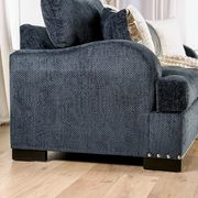 Navy contemporary us-made chenille fabric sofa additional photo 4 of 9