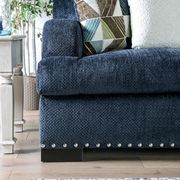 Navy contemporary us-made chenille fabric sofa additional photo 5 of 9