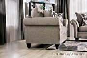 Modern light gray fabric with white flecking loveseat by Furniture of America additional picture 6