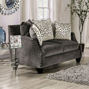 Traditional design gray chenille fabric sofa by Furniture of America additional picture 8