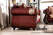 Transitional style burgundy/ brown chenille fabric sofa by Furniture of America additional picture 13