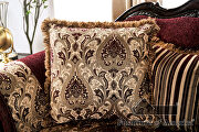 Transitional style burgundy/ brown chenille fabric sofa by Furniture of America additional picture 7