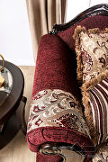 Transitional style burgundy/ brown chenille fabric sofa by Furniture of America additional picture 10