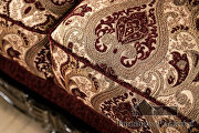 Transitional style burgundy/ brown chenille fabric loveseat additional photo 2 of 9