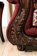 Transitional style burgundy/ brown chenille fabric loveseat additional photo 5 of 9