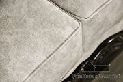 Traditional style beige/ silver chenille fabric sofa additional photo 5 of 11