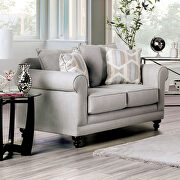 Light gray/ powder blue small weave chenille fabric sofa by Furniture of America additional picture 3