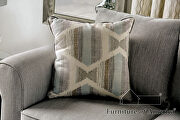 Light gray/ powder blue small weave chenille fabric sofa additional photo 5 of 9
