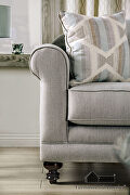 Light gray/ powder blue small weave chenille fabric sofa by Furniture of America additional picture 7