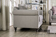 Light gray/ powder blue small weave chenille fabric sofa by Furniture of America additional picture 9