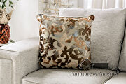 Light gray/ gold chenille fabric sofa additional photo 4 of 9