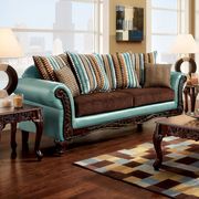 Dark Brown/Teal/Dark Cherry Traditional Sofa by Furniture of America additional picture 2