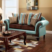 Dark Brown/Teal/Dark Cherry Traditional Sofa by Furniture of America additional picture 3