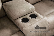 Light gray microfiber suede-like fabric power loveseat additional photo 3 of 5